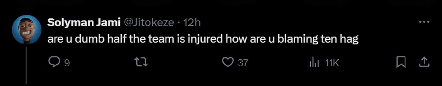 Fans react to the streamer's post, backing the manager (Image via X)